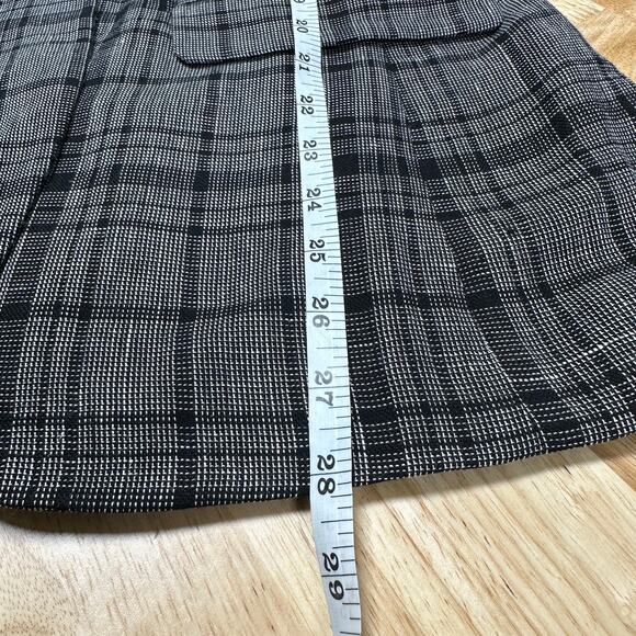 Rag & Bone NWOT Disney Cruella Linen Blend Blazer Size 4 Gray Plaid Slim Fit - Picture 8 of 8